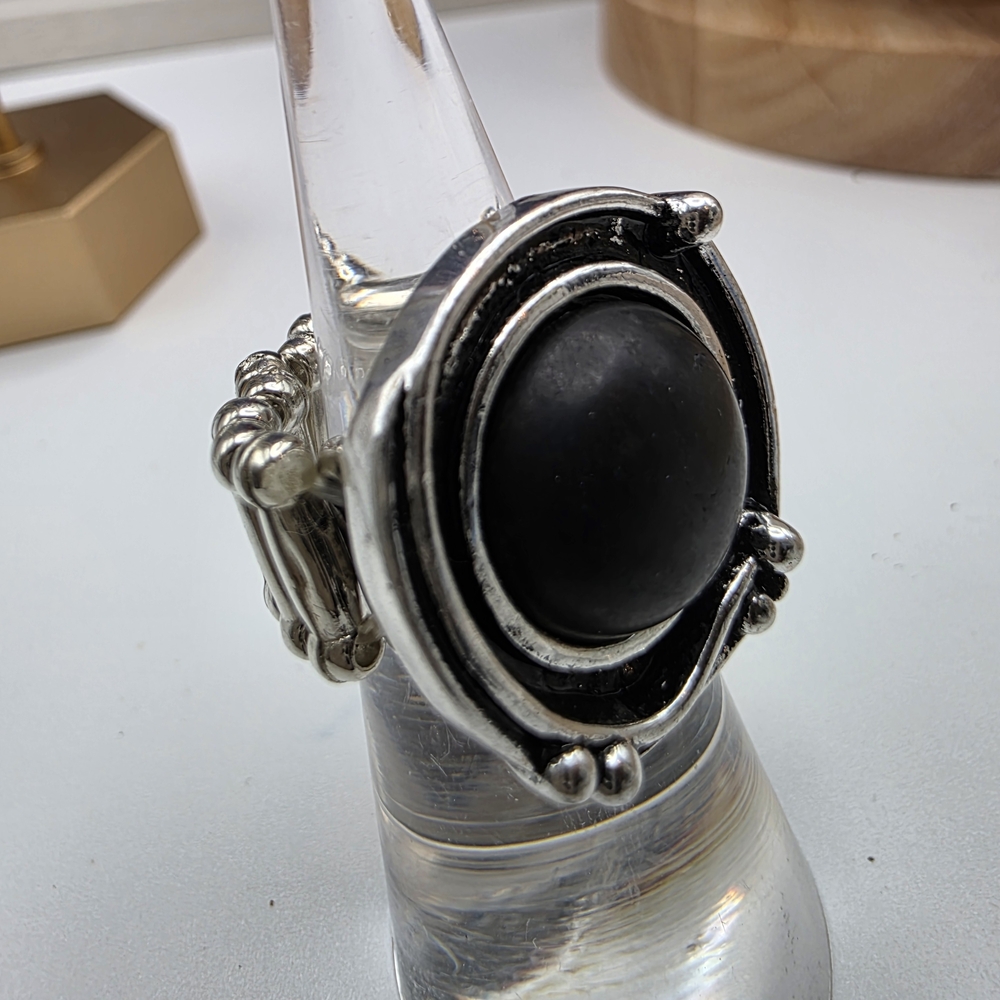 Paparazzi Silver and Black Bold Ring (891)